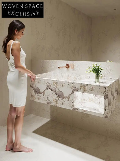 Millie Red Cave Stone Wall-Mounted Basin