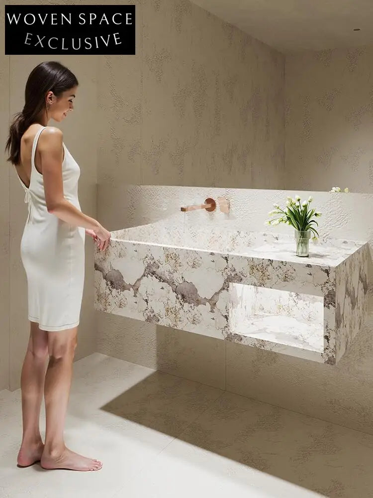 Millie Red Cave Stone Wall-Mounted Basin