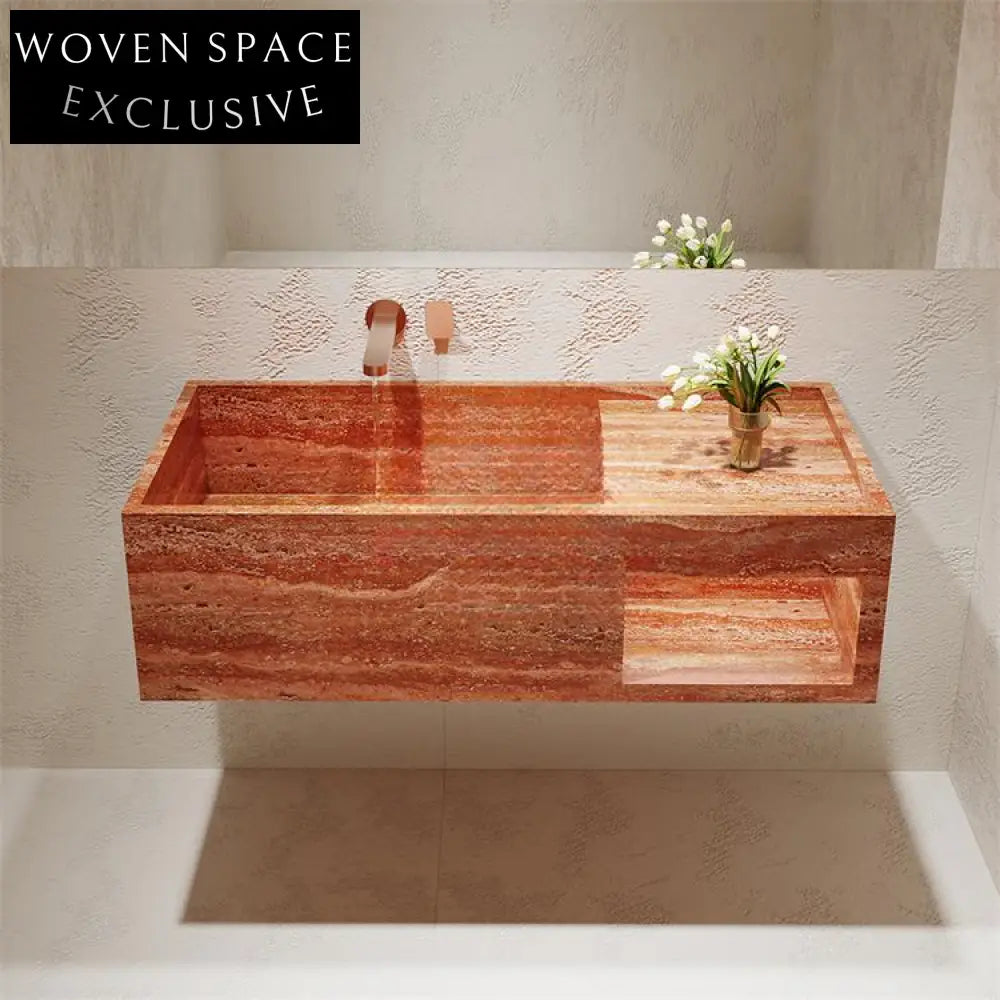 Millie Red Cave Stone Wall-Mounted Basin