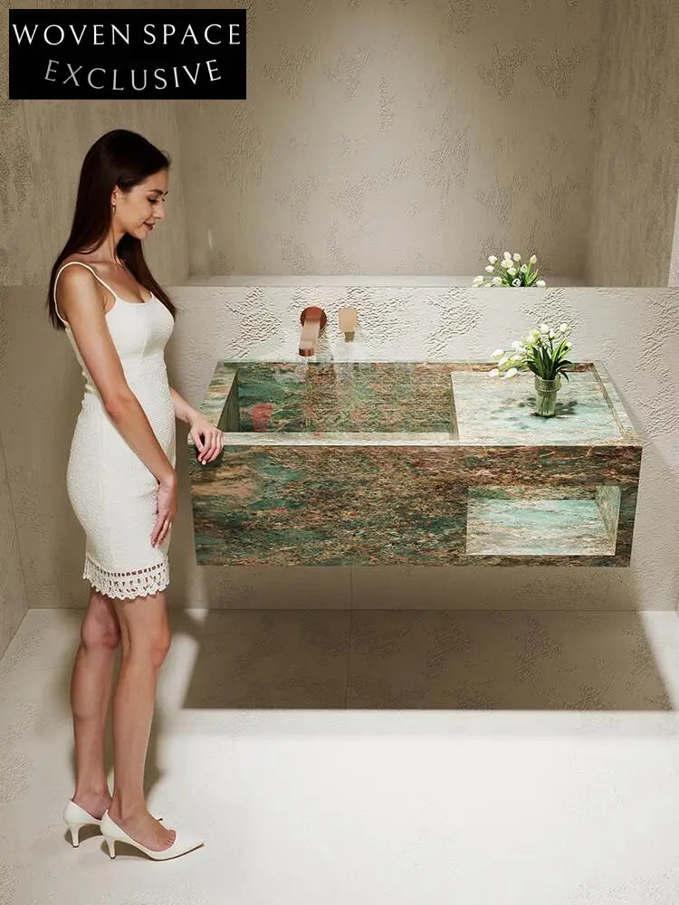 Millie Red Cave Stone Wall-Mounted Basin