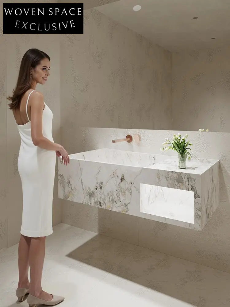 Millie Red Cave Stone Wall-Mounted Basin