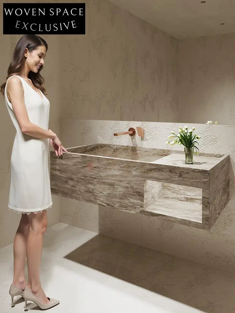 Millie Red Cave Stone Wall-Mounted Basin