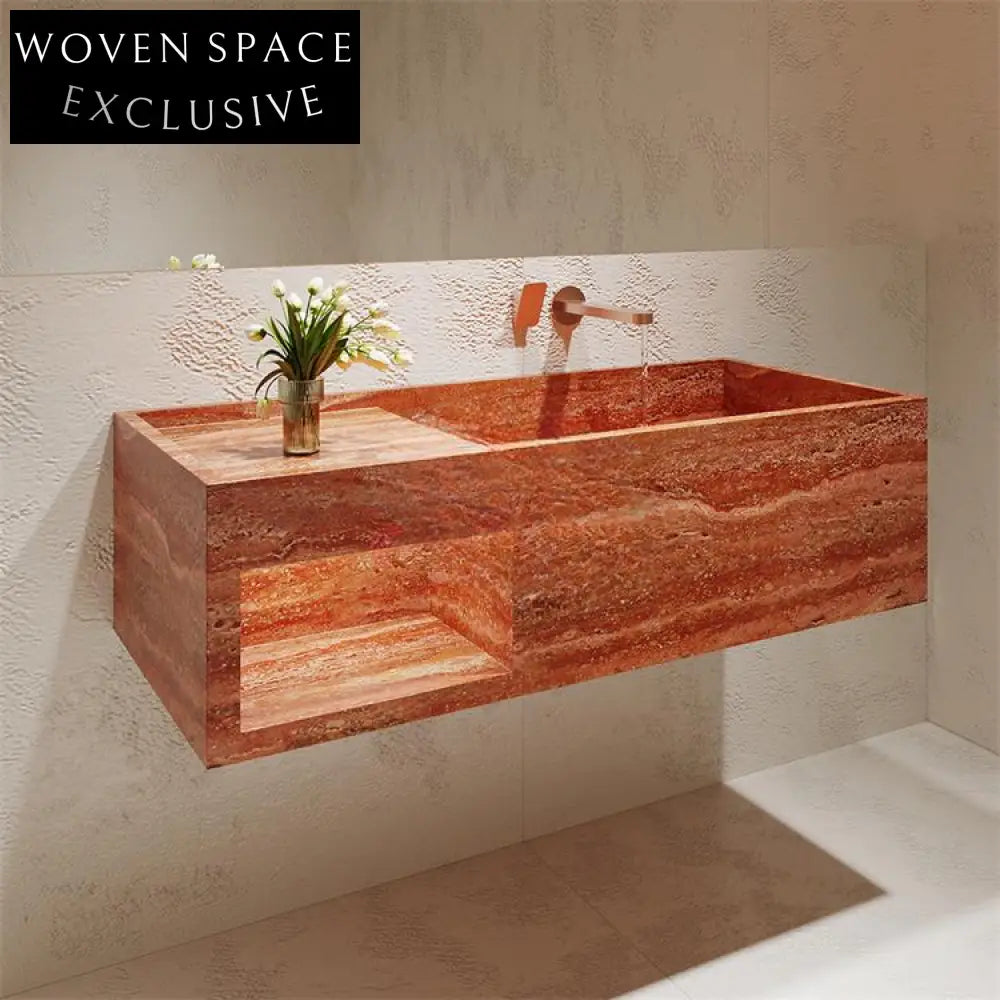 Millie Red Cave Stone Wall-Mounted Basin