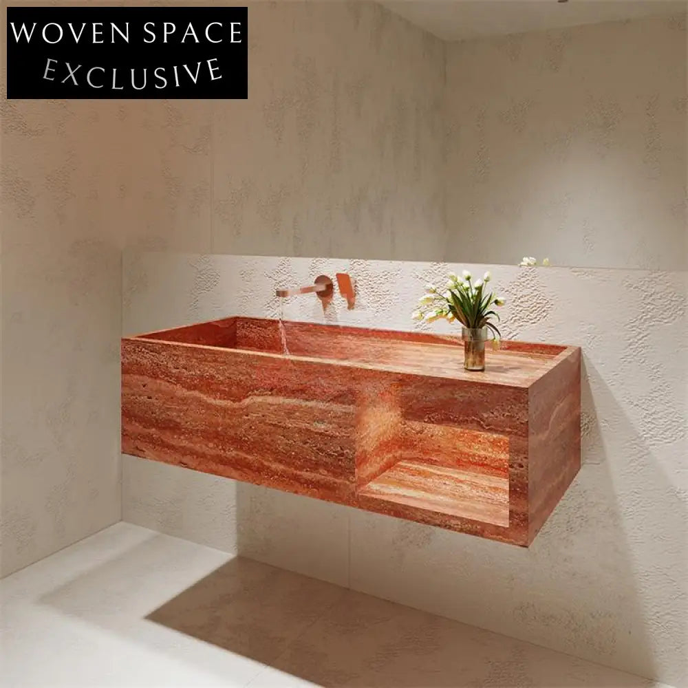 Millie Red Cave Stone Wall-Mounted Basin