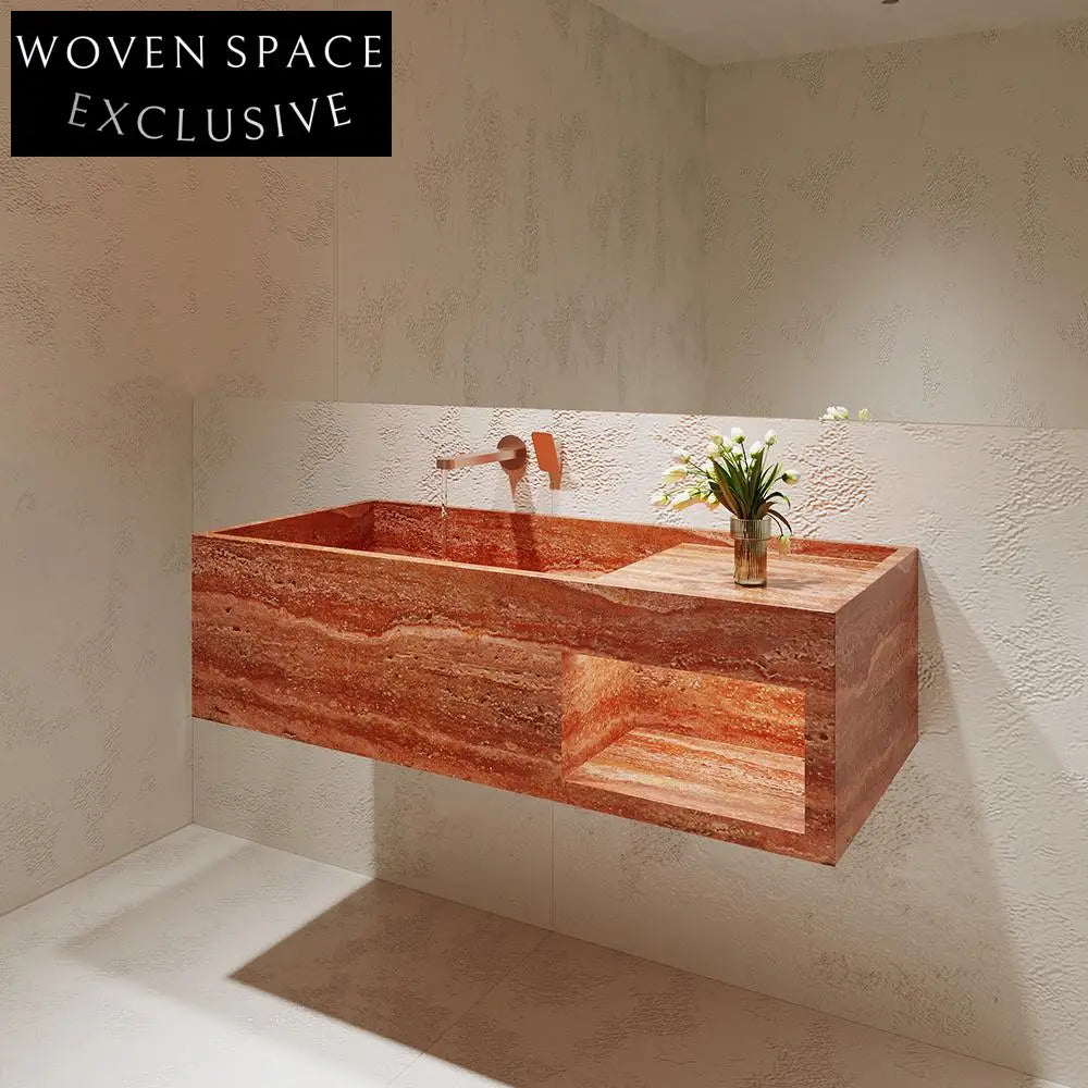 Millie Red Cave Stone Wall-Mounted Basin
