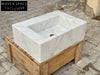 Minerve Carrara Marble Sink with Ribbed Sides