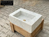 Minerve Carrara Marble Sink with Ribbed Sides