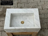 Minerve Carrara Marble Sink with Ribbed Sides