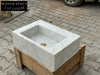 Minerve Carrara Marble Sink with Ribbed Sides