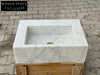 Minerve Carrara Marble Sink with Ribbed Sides