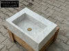Minerve Carrara Marble Sink with Ribbed Sides