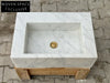 Minerve Carrara Marble Sink with Ribbed Sides