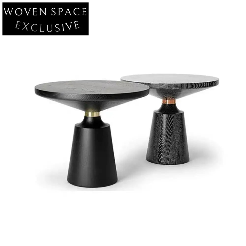 Minimalist Ash Solid Wood Round End Table for Living Room or Bedroom