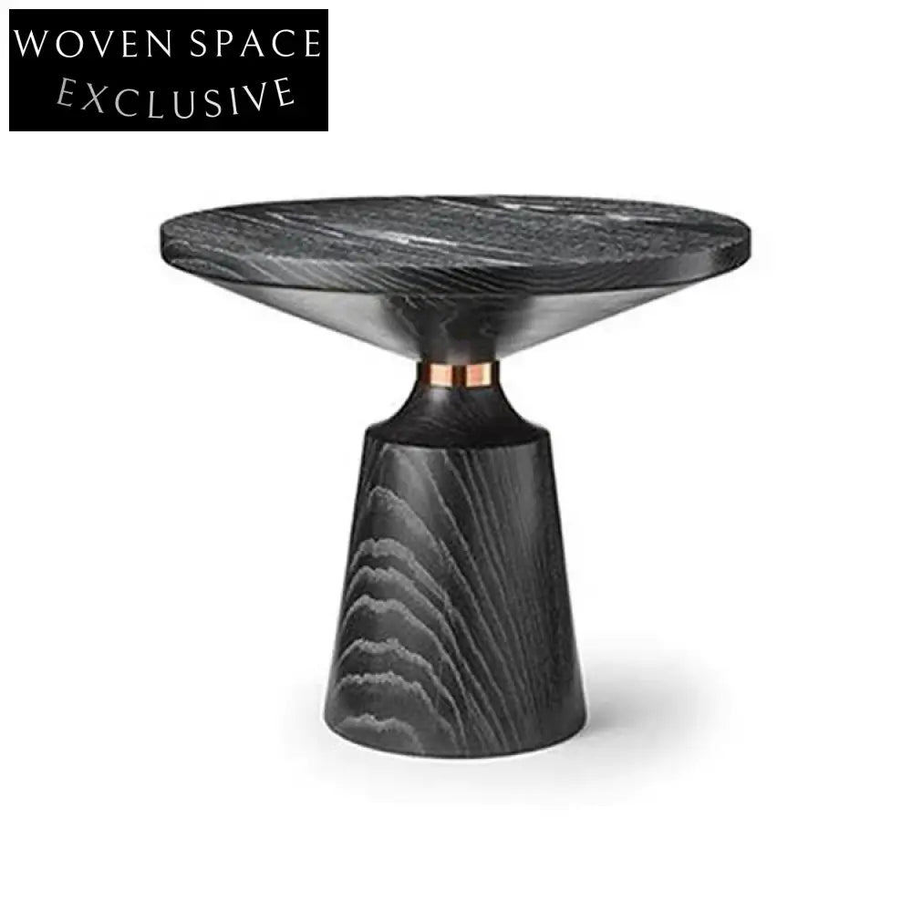 Minimalist Ash Solid Wood Round End Table for Living Room or Bedroom