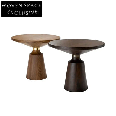 Minimalist Ash Solid Wood Round End Table for Living Room or Bedroom