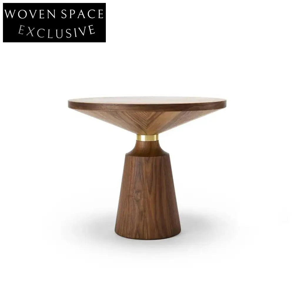 Minimalist Ash Solid Wood Round End Table for Living Room or Bedroom