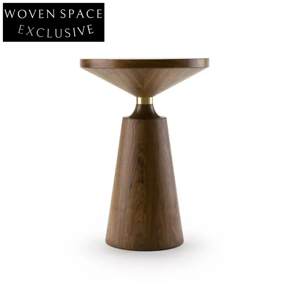 Minimalist Ash Solid Wood Round End Table for Living Room or Bedroom