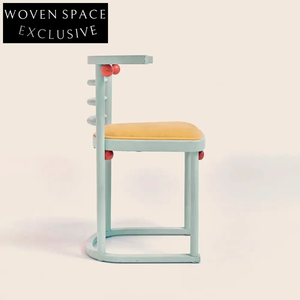 Minimalist Ash Wood Dining Chair with Soft Fabric Upholstery Backrest