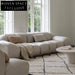 Minimalist Cozy Microfiber Leather Ash Wood Frame Modular 3-Seat Sectional Sofa