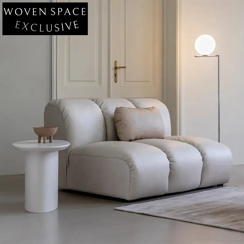 Minimalist Cozy Microfiber Leather Ash Wood Frame Modular 3-Seat Sectional Sofa