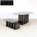 Minimalist Creative Glass Top Unique Wave Oval Coffee Table