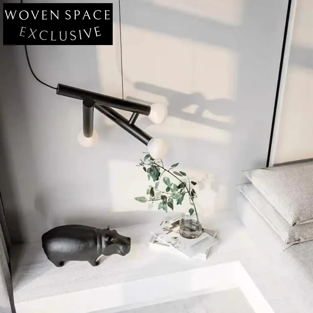 Minimalist Glass & Iron Frame Decorative Hanging Light for Hotels & Cafes