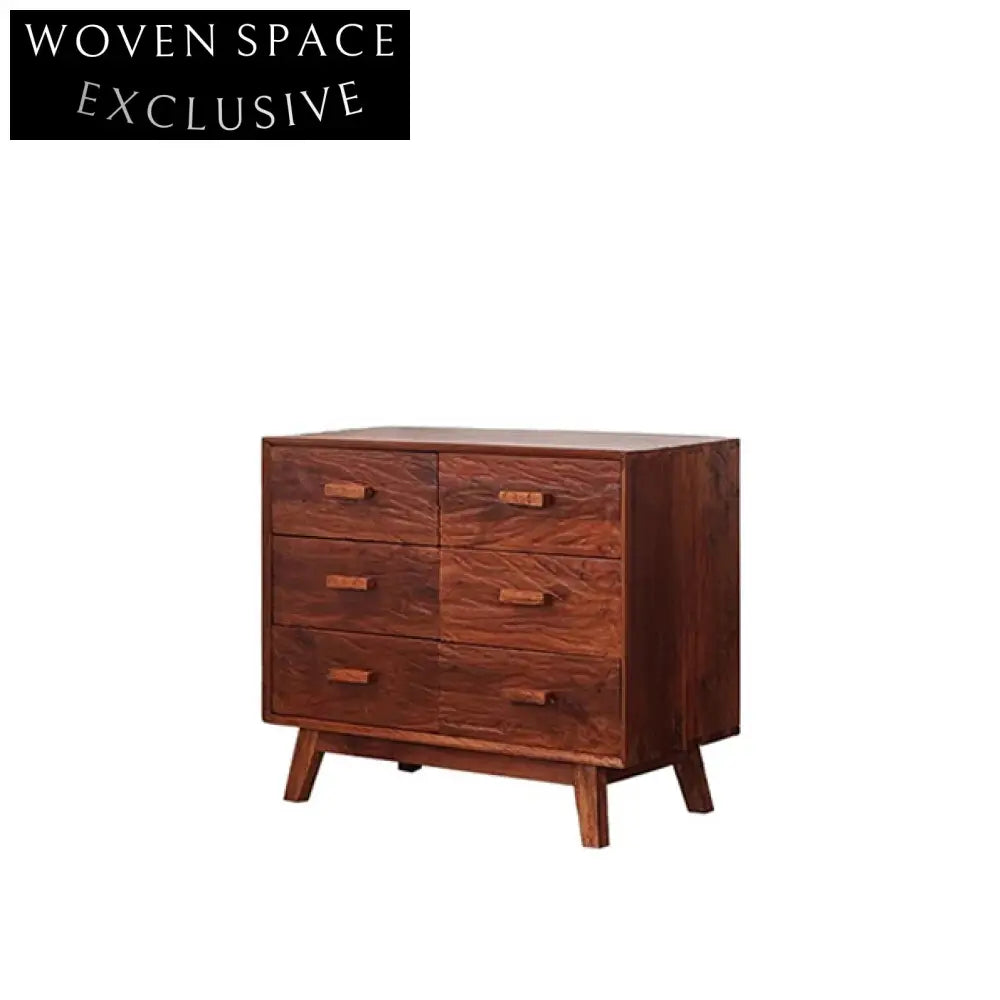 Minimalist Handmade Solid Maple Wood Six Drawer Storage Sideboard Cabinet