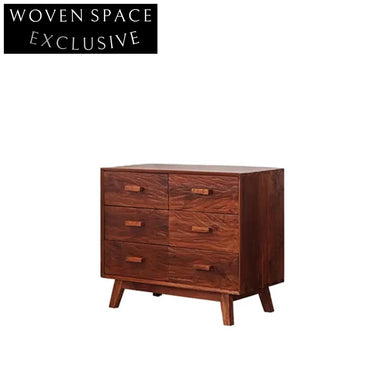 Minimalist Handmade Solid Maple Wood Six Drawer Storage Sideboard Cabinet