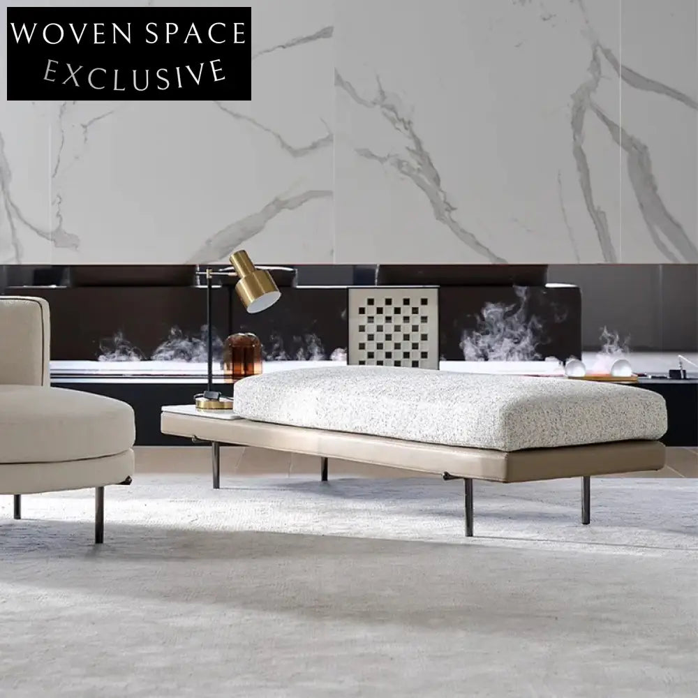 Minimalist High-Density Sponge Ottoman with Stainless Steel Legs Bench