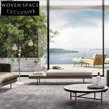 Minimalist High-Density Sponge Ottoman with Stainless Steel Legs Bench