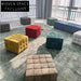 Minimalist Italian Leather Upholstery Cuboid Ottoman Seat for Apartment Living