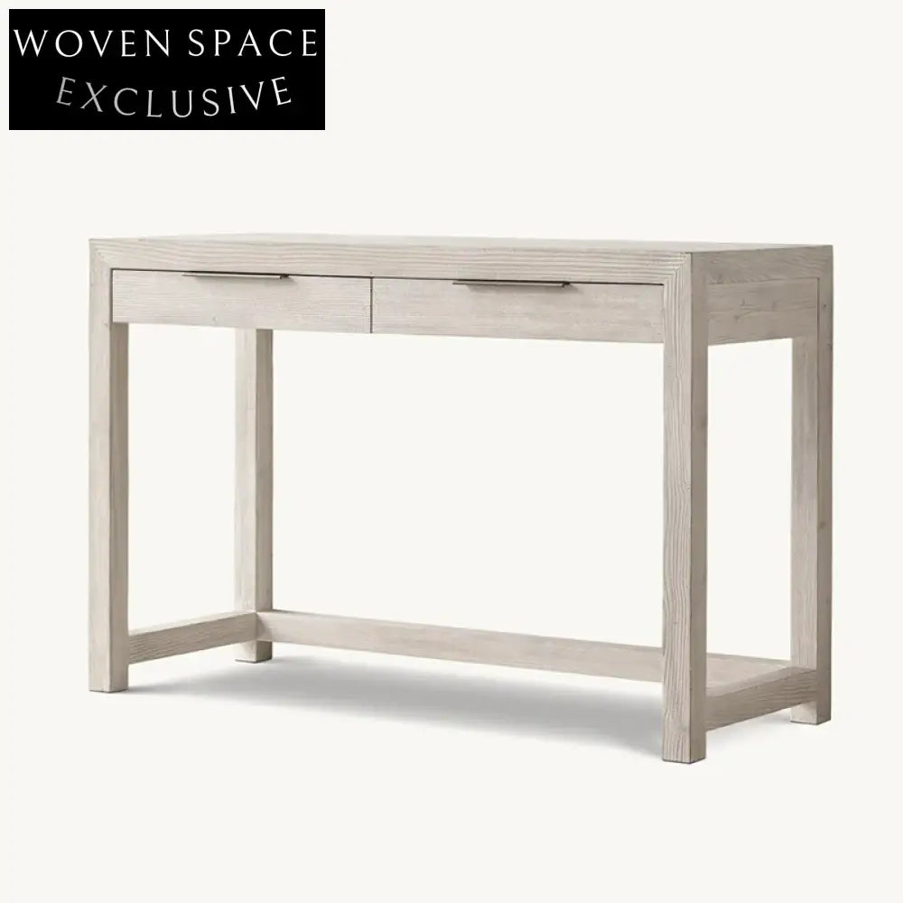 Minimalist Italian Style Solid Oak Wood Home Office Dressing Table Desk
