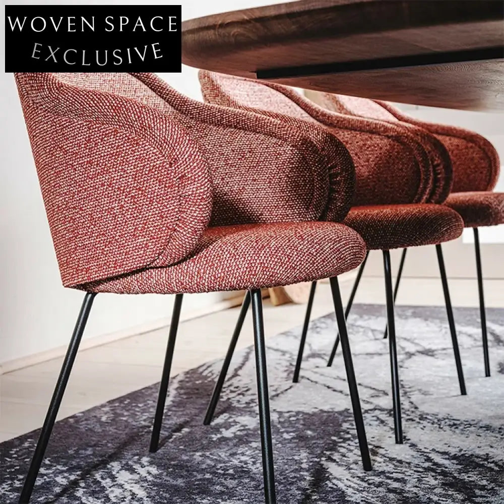 Minimalist Luxury Soft Velvet High Back Dining Chair with Metal Legs