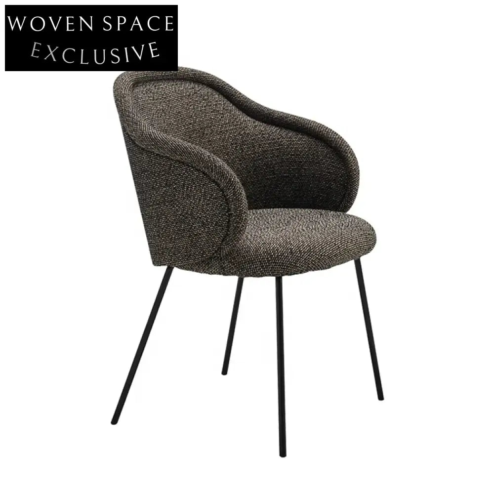Minimalist Luxury Soft Velvet High Back Dining Chair with Metal Legs