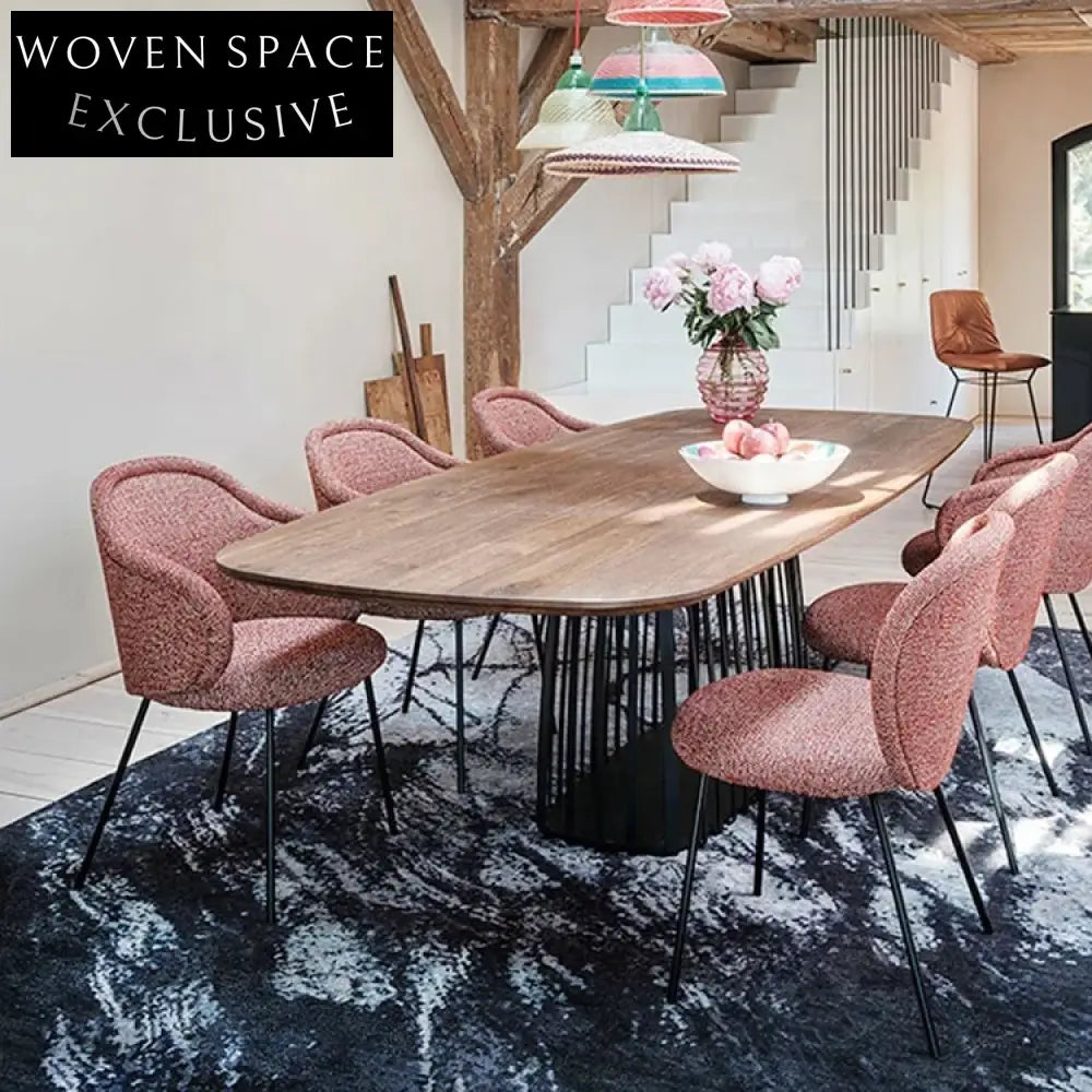 Minimalist Luxury Soft Velvet High Back Dining Chair with Metal Legs