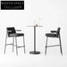 Minimalist Metal High Leather Fabric Armrest Dining Reception Chair