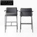 Minimalist Metal High Leather Fabric Armrest Dining Reception Chair