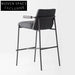 Minimalist Metal High Leather Fabric Armrest Dining Reception Chair