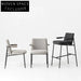 Minimalist Metal High Leather Fabric Armrest Dining Reception Chair