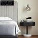 Minimalist Modern Marble Saddle Leather Ash Wood Bedroom Bedside Table