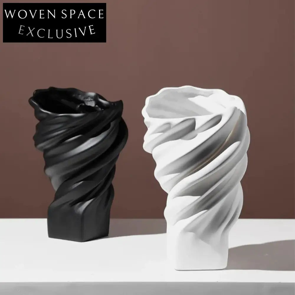 Minimalist Nordic Ceramic Standing Table Flower Vase for Elegant Homes