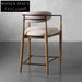 Minimalist Nordic Fabric Wood Bar Stool High Kitchen Counter Chair