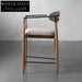 Minimalist Nordic Fabric Wood Bar Stool High Kitchen Counter Chair