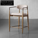 Minimalist Nordic Fabric Wood Bar Stool High Kitchen Counter Chair