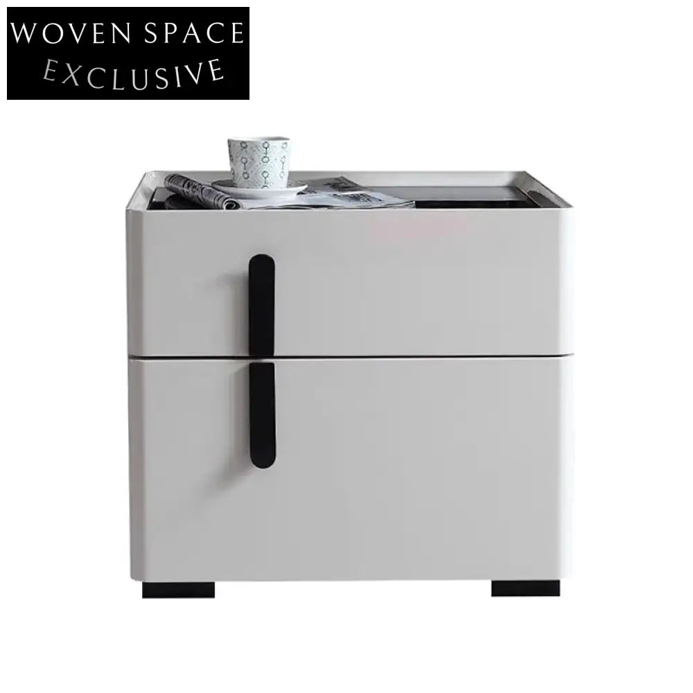 Minimalist Nordic Oak Wood 2-Drawer Storage Bedside Table for Bedroom