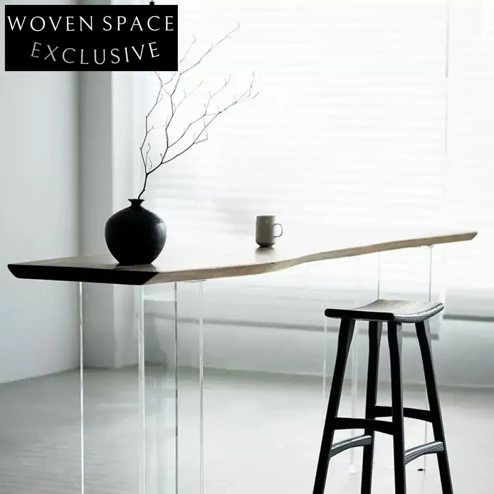 Minimalist Retro Solid Ash Wood Bar Stool with Backrest for Home Kitchen