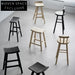 Minimalist Retro Solid Ash Wood Bar Stool with Backrest for Home Kitchen