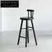 Minimalist Retro Solid Ash Wood Bar Stool with Backrest for Home Kitchen