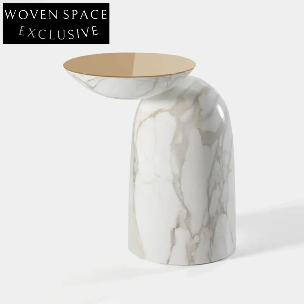 Minimalist Round Solid Marble Small Living Room Side Coffee Table