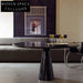 Minimalist Round Travertine Marble Home Dining Table